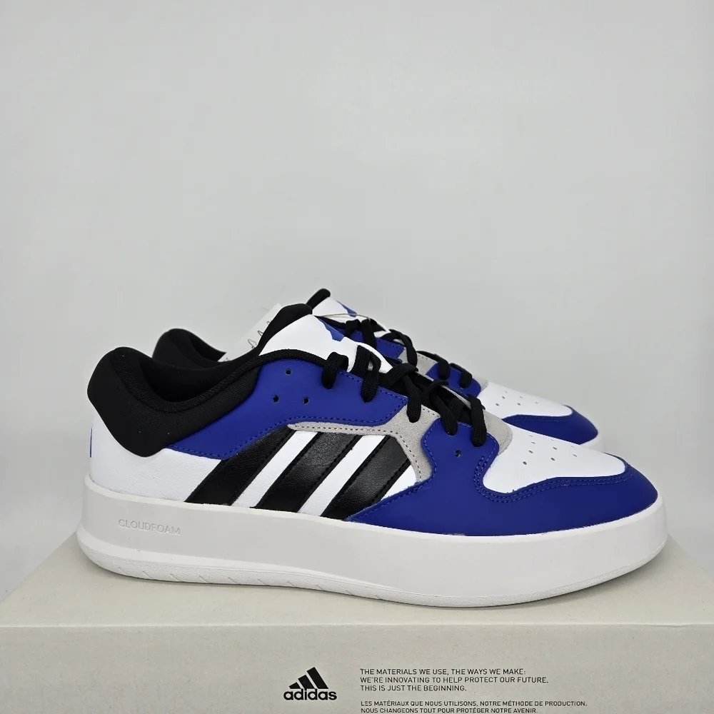 New adidas Court 24 'White Black Semi Lucid Blue' Men's Shoes Size 12.5 - Picture 3 of 8